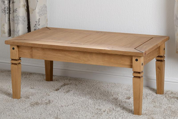 Salvador Coffee Table in Distressed Waxed Pine - Click Image to Close
